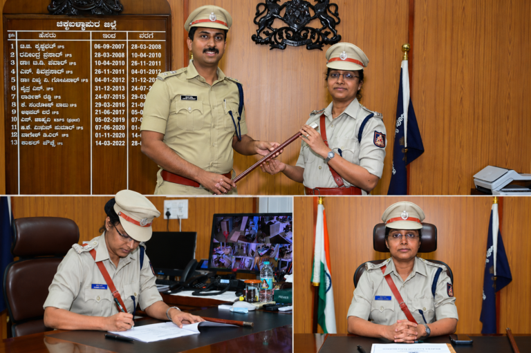 ಚಿಕ್ಕಬಳ್ಳಾಪುರದ ನೂತನ ಪೊಲೀಸ್ ಅಧೀಕ್ಷಕರಾಗಿ ಪದ್ಮಿನಿ ಸಾಹು ಅಧಿಕಾರ ಸ್ವೀಕಾರ