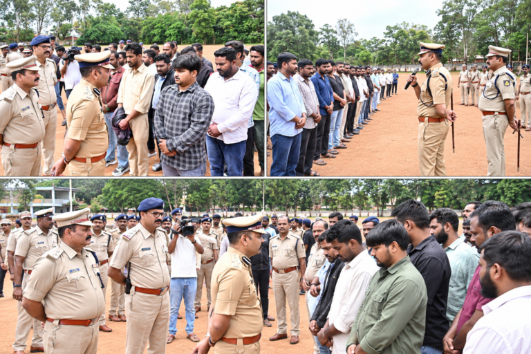 ರೌಡಿಶೀಟರ್‌ಗಳ ಪರೇಡ್ – ಅಕ್ರಮ ಚಟುವಟಿಕೆಗಳಿಗೆ ಪೊಲೀಸರ ಖಡಕ್ ಎಚ್ಚರಿಕೆ!